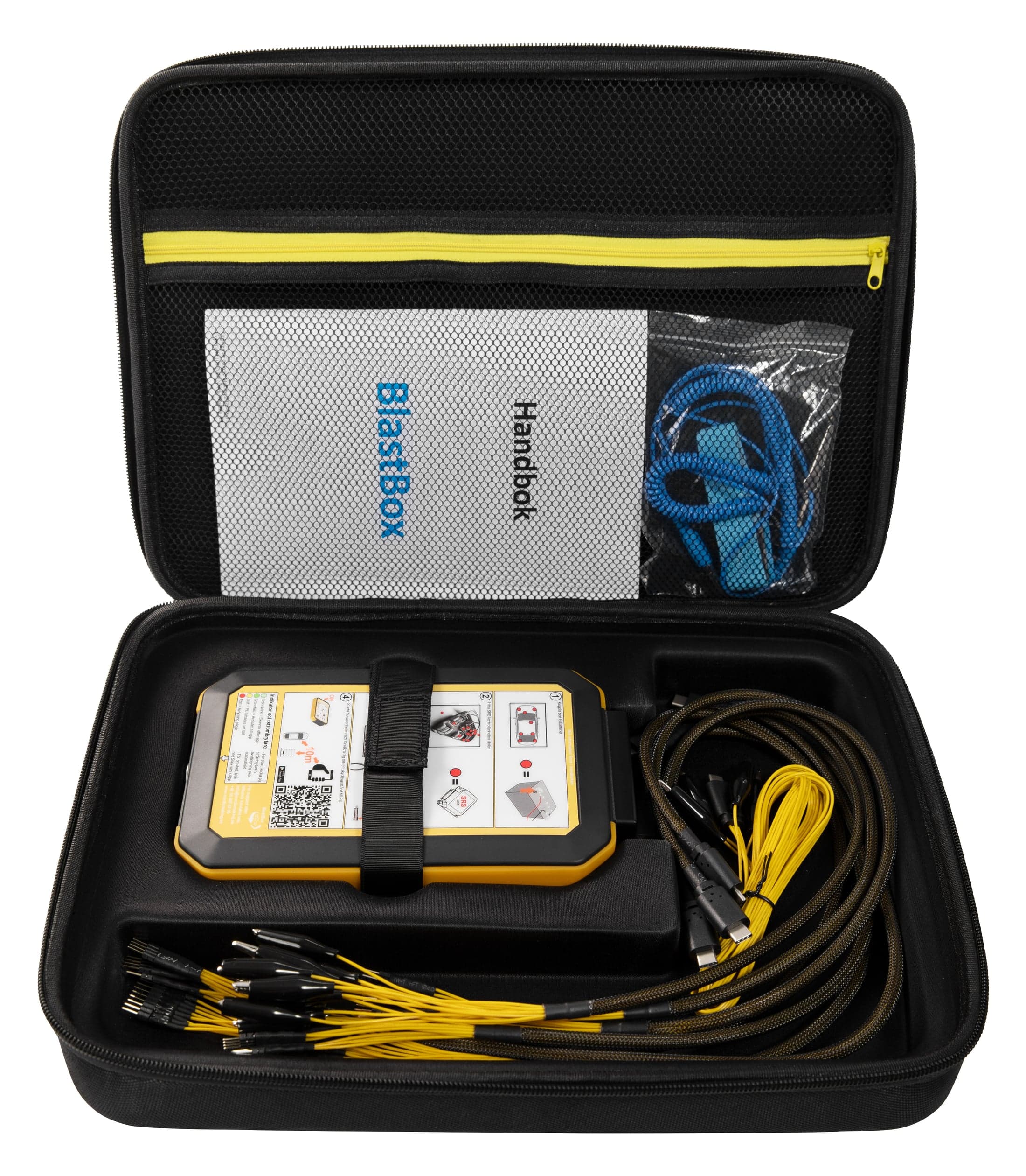 BlastBox kit in an open case with cables